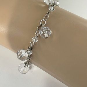 Nordstrom Crystal & Silver Dangle Charm Bracelet